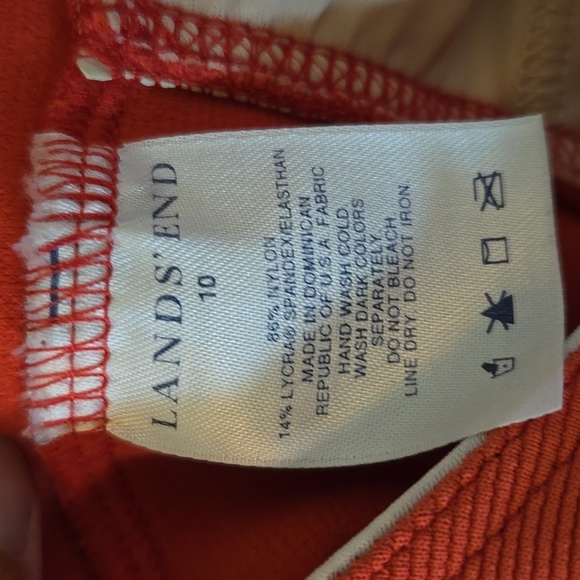 Lands End Coral Tankini Top Size 10 - Picture 6 of 6